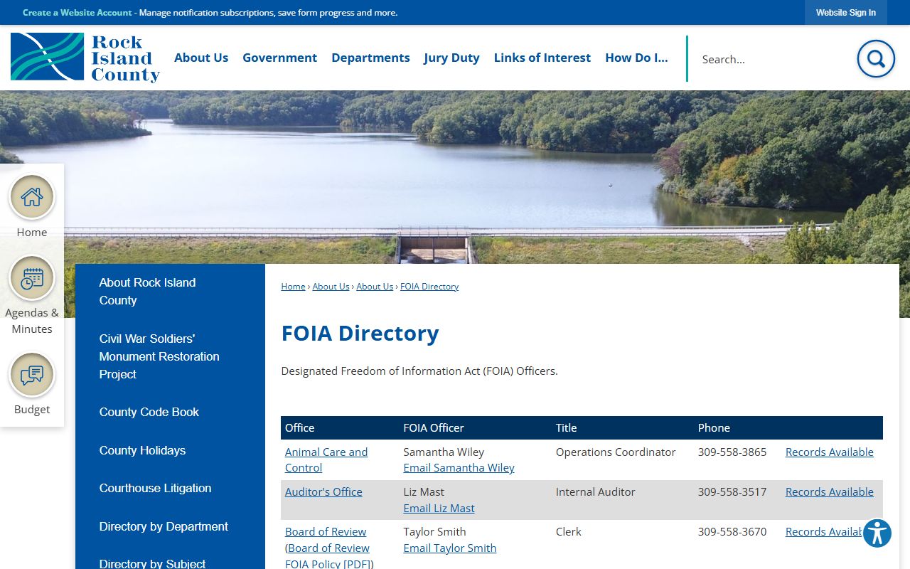 Rock Island County mugshot FOIA directory and sheriff records contacts